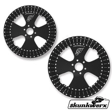 Load image into Gallery viewer, 4 Spoke Billet Wheel Set 12&quot; Front 10” Rear for Disc Brakes
